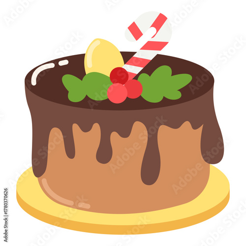 Hand drawn Christmas Cake Illustration