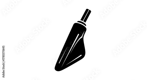 Black stylized drawing of a chili pepper