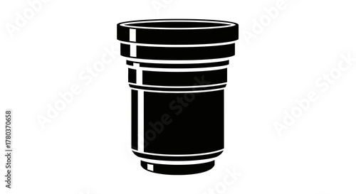 Black stylized drawing of a disposable cup