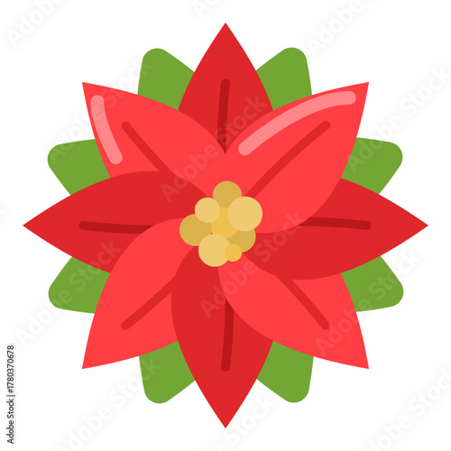 Hand drawn Christmas Poinsettia Illustration