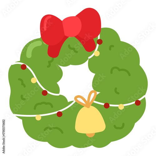 Hand drawn Christmas Wreath Illustration