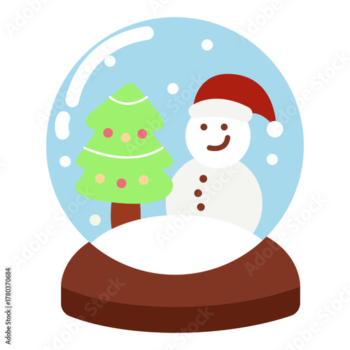 Hand drawn Christmas Snow Globe Illustration
