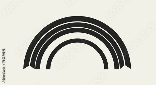 Monochromatic rainbow arc with multiple shades of gray