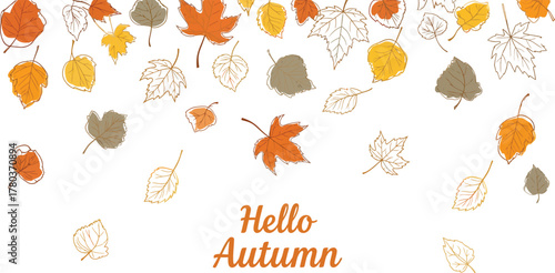 seamless pattern with autumn leaves, demonstrating 'Hello Autumn'.