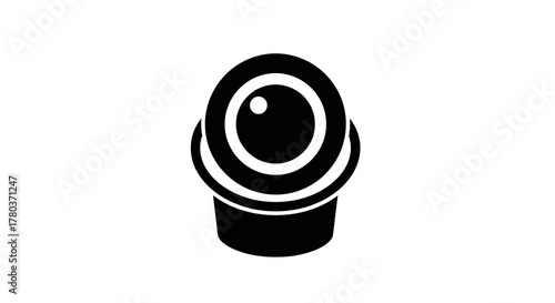 Black camera lens icon