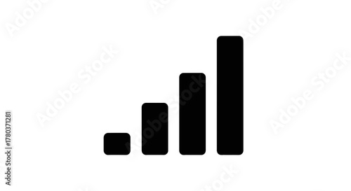 Black signal strength bars icon