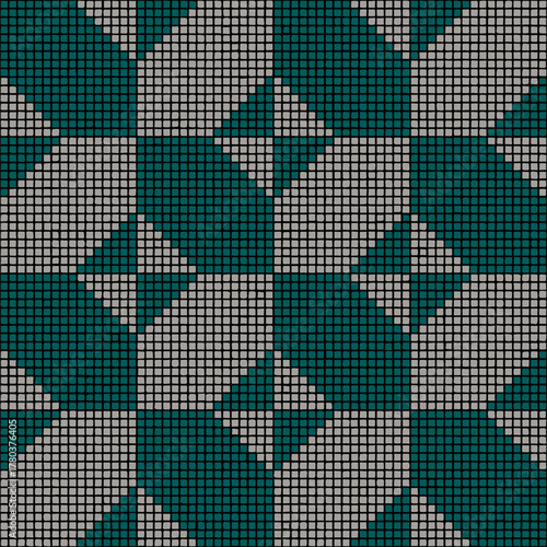 ornament from hand drawn pixels. vector seamless pattern. silver and blue repetitive background. modern decorative art. geometric fabric swatch. textile design template. home decor