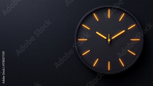 Wallpaper Mural Analog clock with black face and yellow numbers Torontodigital.ca