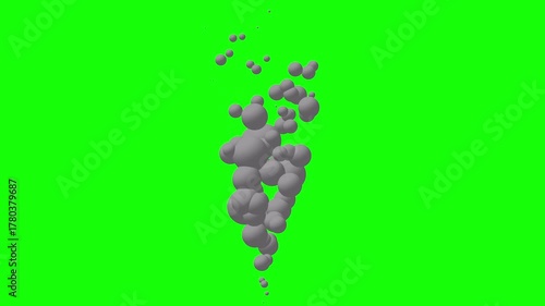 Smoke column rising up. 3D generated stylized animation fx. Available in FullHD and 4K video on green screen chroma key