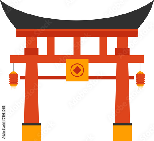 Chinese Gate Illustration