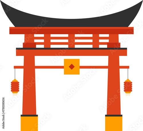 Chinese Gate Illustration
