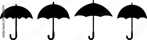 Umbrella silhouette, umbrella clipart, umbrella vector art, umbrella vector, vector of umbrellas set isolated