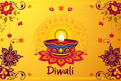 Wallpaper Mural Generative AI Traditional Diya Festival Celebration Illuminates Joy. Torontodigital.ca