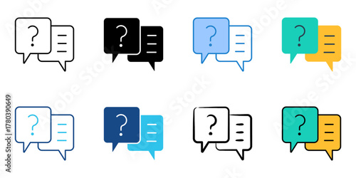 chat icon set multiple style collection 
