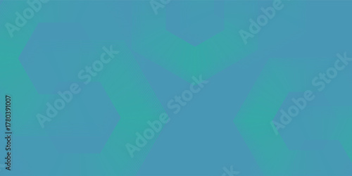 Blue-green gradient studio room, abstract background pattern modern art hexagon