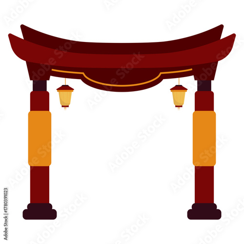 Chinese Gate Illustration