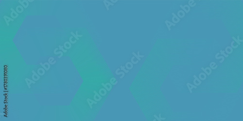 Blue-green gradient studio room, abstract background pattern modern art hexagon