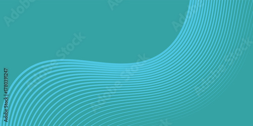 Blue-green gradient studio room, abstract background pattern modern art line wave