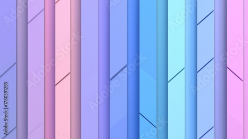 A series of vertical columns with varying colors and patterns.