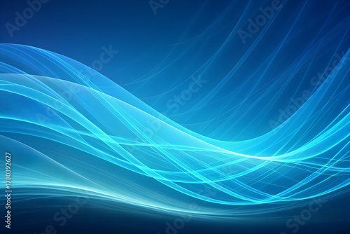 Abstract Blue Light Wave Background Design
