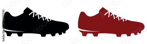 Dynamic black and red soccer cleats for powerful performance on the field, showcasing athletic prowess and sports equipment for competitive play