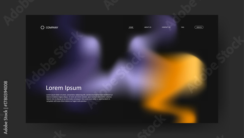 Abstract wave futuristic design of landing page. retro gradient mesh website design	