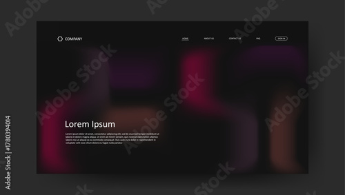 Abstract wave futuristic design of landing page. retro gradient mesh website design	