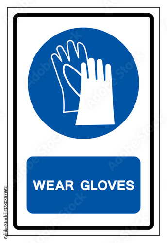 Wear Gloves Symbol Sign ,Vector Illustration, Isolate On White Background Label. EPS10