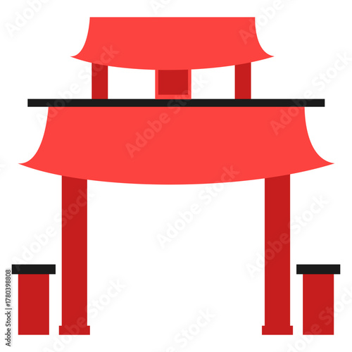 Chinese Gate Illustration
