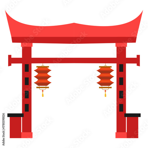 Chinese Gate Illustration