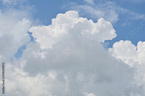 A beautiful cloudy vast sky summer landscape at the beach in Phuket, Thailand.