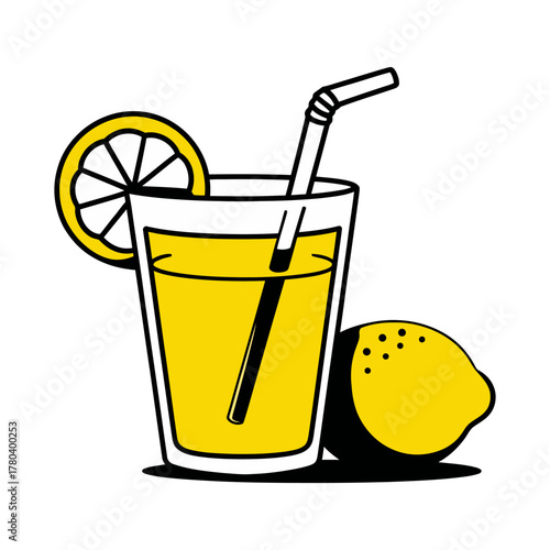 Fresh Lemonade with Lemon Slice
