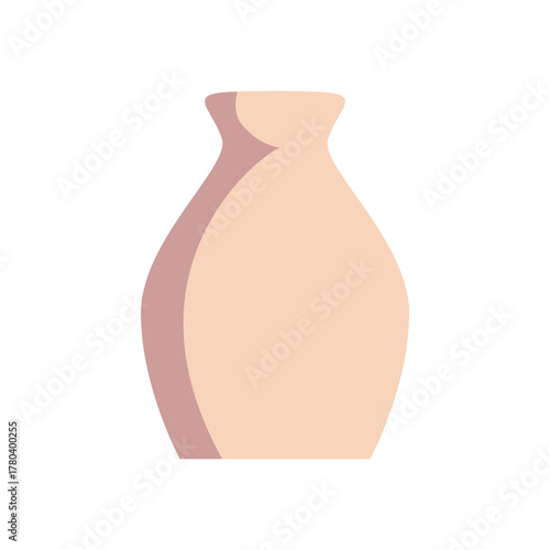 Ceramic vase vector illustration, decorative pottery icon, home decor clip art, isolated on white
