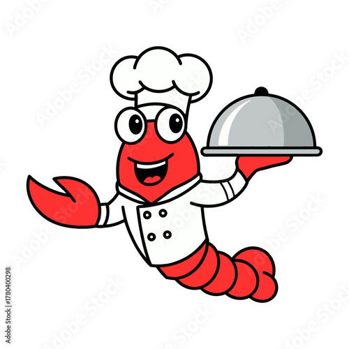 Cute Cartoon Lobster Chef Illustration
