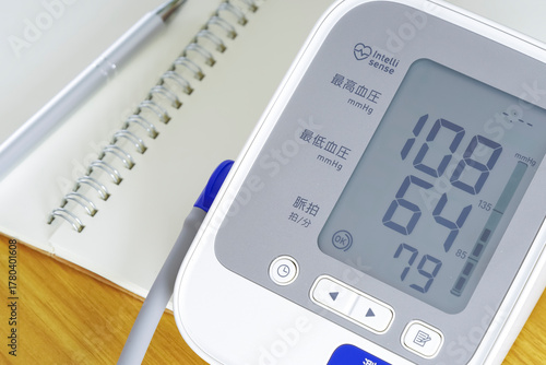 The image of health management with a blood pressure monitor