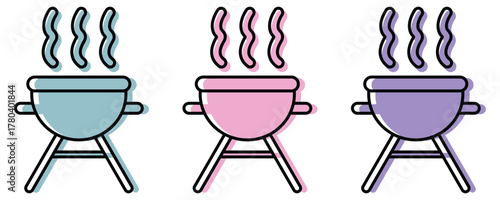 Barbecue grill icon, barbecue grill outline icon vector in trendy flat style illustration isolated on white background.