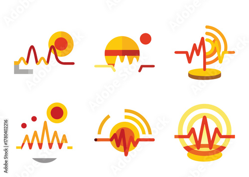 Set of fire icons and vector symbols for business web design illustration