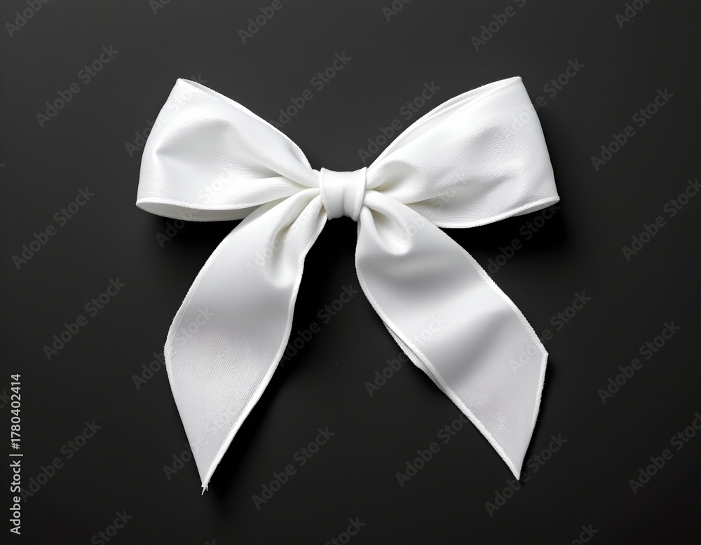 Naklejka premium Elegant White Bow Dark Background