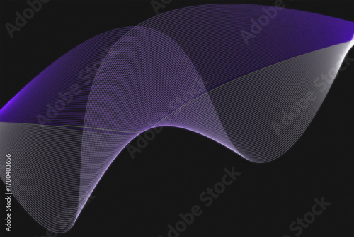 Abstract futuristic background featuring a flowing, translucent purple and white energy wave with a smooth, elegant gradient design