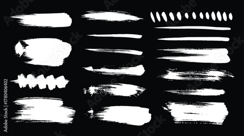 Mega bundle of different ink brush strokes:rectangle,square and round freehand drawings.Ink splatters,grungy painted lines,artistic design elements:waves,circles,triangles.