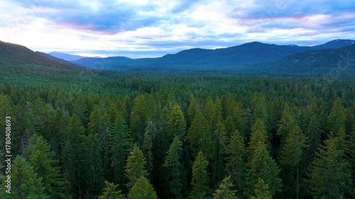 Umpqua National Forest Oregon Drone Footage at Sunset