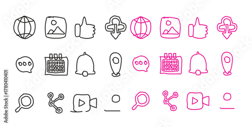  Hand drown to set , Website icon set. for computer, loction,web and mobile apps etc eps
