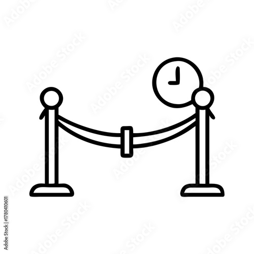 A Bold Black and White Simple Barrier Pole Icon Representation