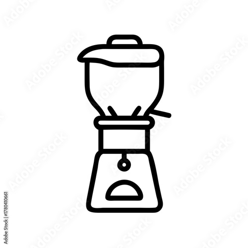A bold line food processor icon in simple design