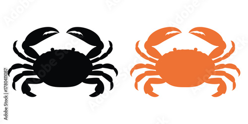 Crab silhouette vector illustration on white background
