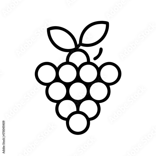 Bold outline of a grape bunch