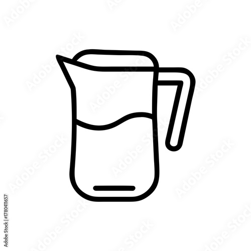 Water Filter Pitcher Icon in Bold Line Style