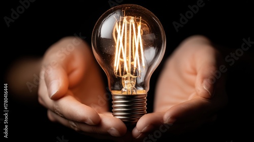 Filament bulb held delicately in human hands a modern visual on illumination insight and inspiration