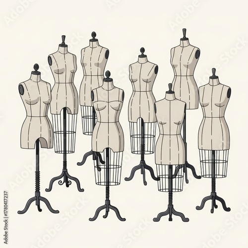 Vintage Tailor Mannequin Set