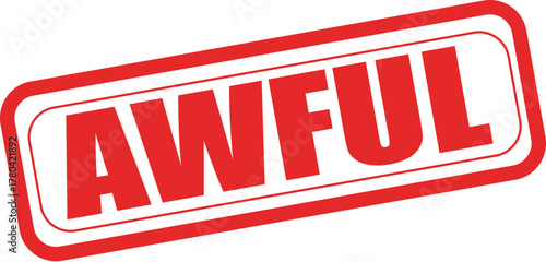 AWFUL red stamp text vector, rubber stamp